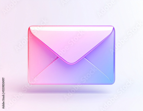 A pink and purple envelope with a white background