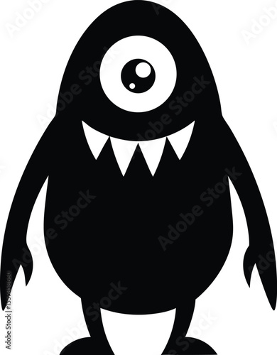 One-Eyed Monster Illustration Cute, Cartoonish, and Spooky Design