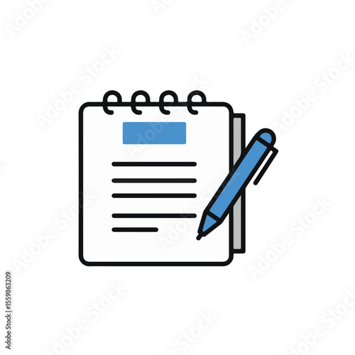 Simple notepad with a pen, ready for taking notes or jotting down ideas.