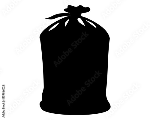 garbage bag icon vector silhouette, Trash bag silhouette