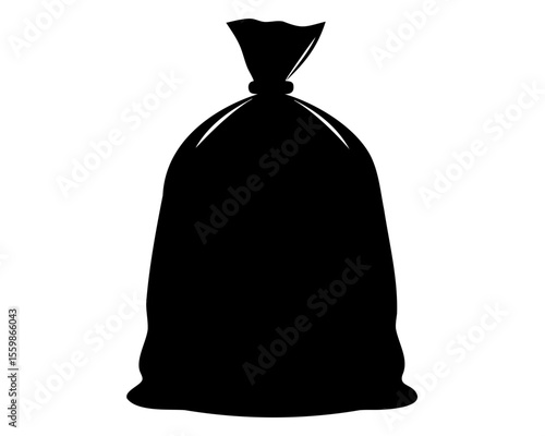 garbage bag icon vector silhouette, Trash bag silhouette