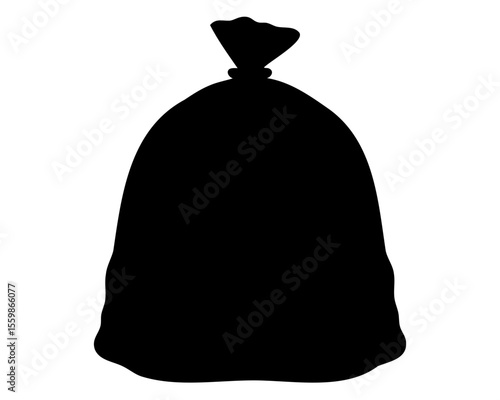 garbage bag icon vector silhouette, Trash bag silhouette