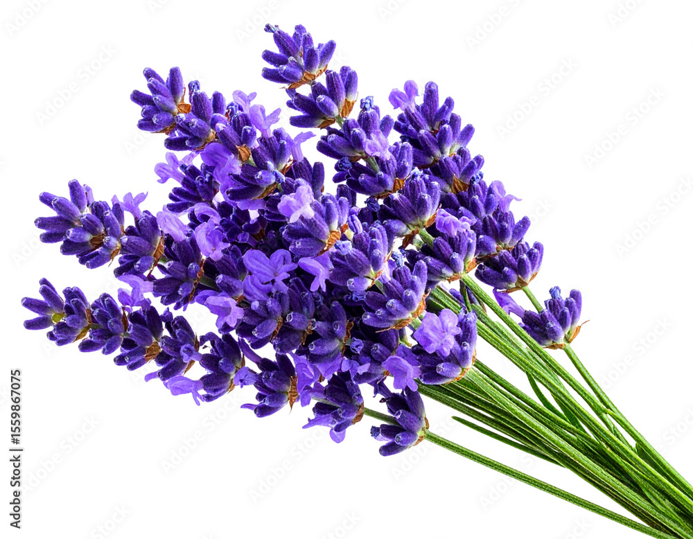 Obraz premium “Close-up Lavender Sprig with Purple Blossoms, isolated on transparent background”