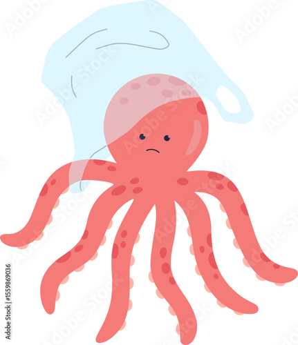 Octopus Trapped in Plastic

