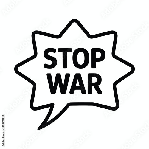 Stop War Speech Bubble Icon Graphic
