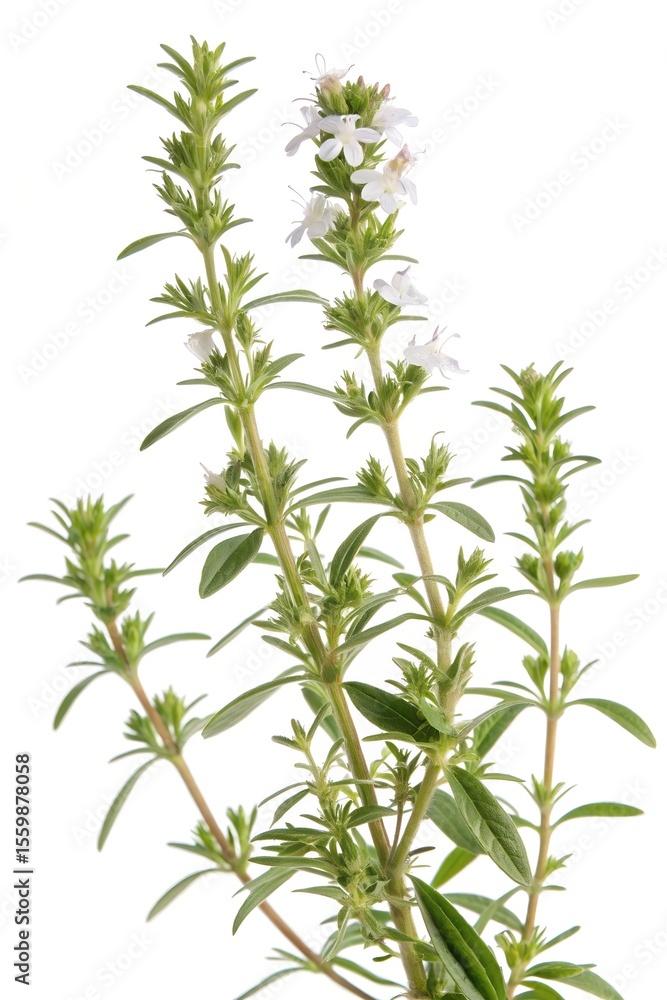 Obraz premium summer savory isolated on white background