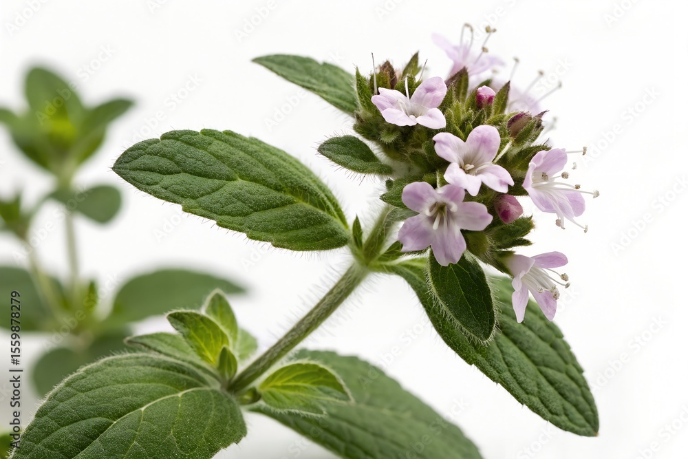 wild summer savory plant isolated wild summer savory plant isolated