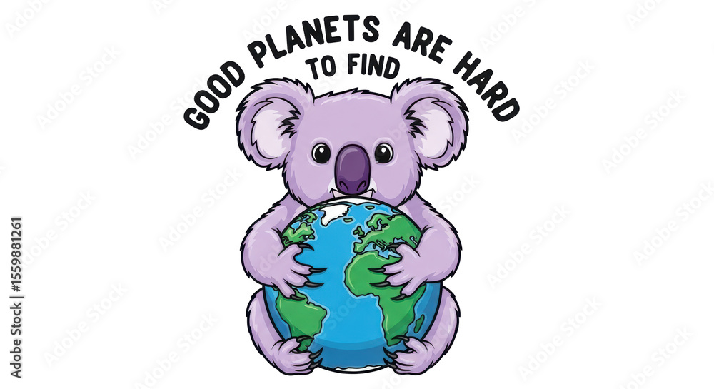 Fototapeta premium Isolated Koala with Earth