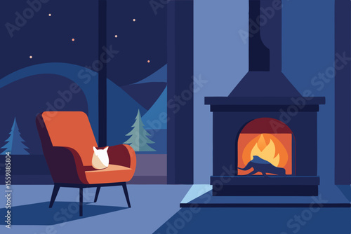 fireplace in the living
