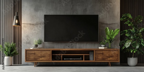A large wooden entertainment center with a black television on top