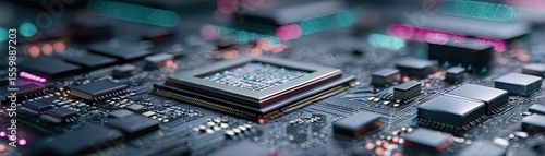 Wallpaper Mural Scalable processor using next design concept. Close-up view of a modern computer circuit board with intricate details. Torontodigital.ca