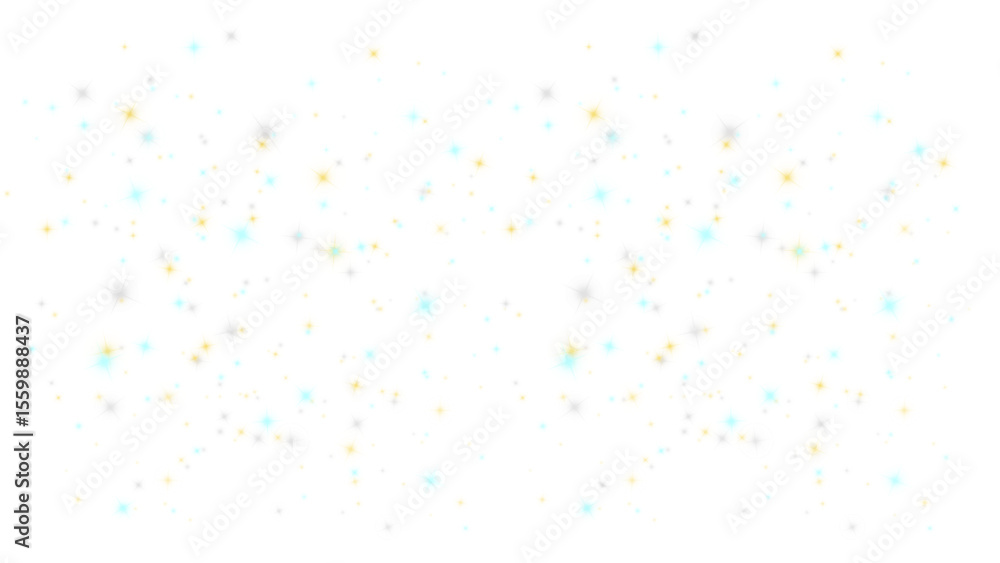 Transparent background: Scattered light blue and gold bokeh with subtle glimmers, creating a delicate, festive, and ethereal light effect. Transparent background: Scattered light blue and gold bokeh with subtle glimmers, creating a delicate, festive, and ethereal light effect.