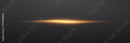 Horizontal flash with luminous center, futuristic and fantastic light effect.