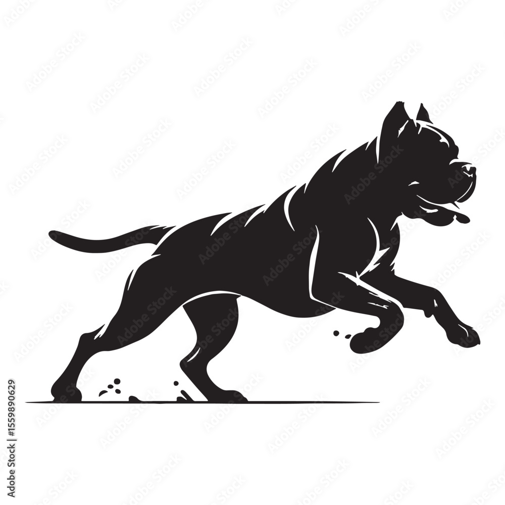 Obraz premium Presenting a standard Cane Corso digital black vector, easy to use and adapt - Cane Corso silhouette - Cane Corso Vector - Silhouette of Cane Corso - dog vector