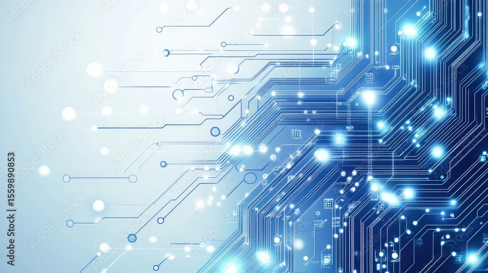 Futuristic Digital Circuit Board Background with Blue Glowing Lines
Futuristic Digital Circuit Board Background with Blue Glowing Lines