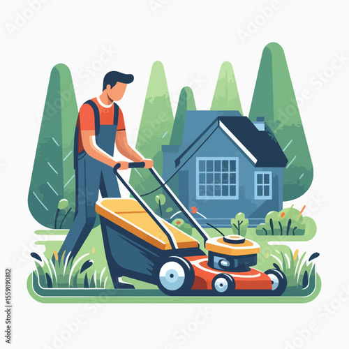mowing the lawn GARDENER YARD