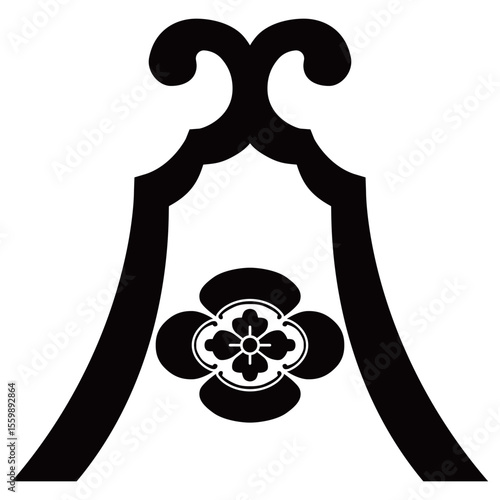 家紋です。琴柱に木瓜といいます。