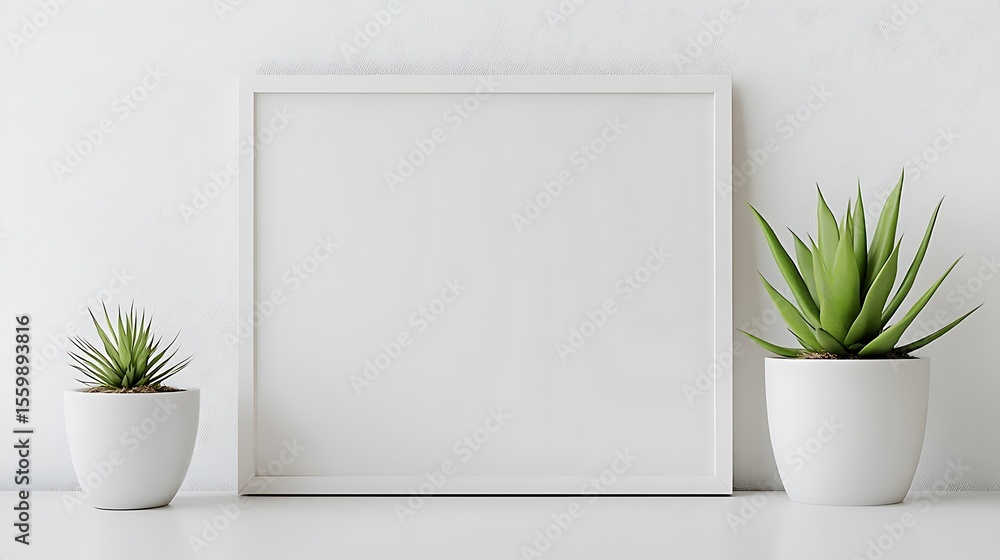 Fototapeta premium empty room with green plant