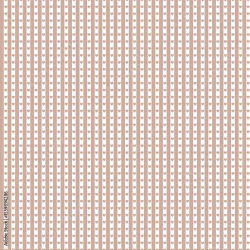 Seamless striped vector pattern with tiny hearts. Geometric striped repeating pattern gingham pastel color.