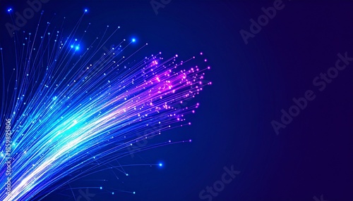 Abstract blue and purple background with lines in cyberpunk style for internet technology