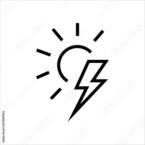 Weather icons: sun, clouds, rain, lightning, snow, moon, rainbow, wind, temperature in Celsius and Fahrenheit, thunderstorm, thermometers, day and night, fog, umbrella.
