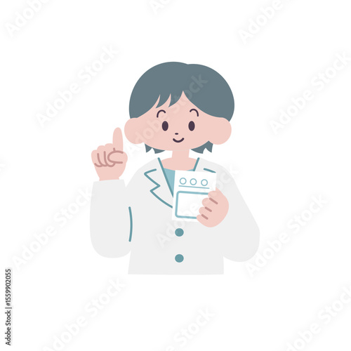 薬の説明をする薬剤師さん