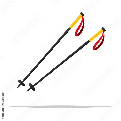 Hiking poles vector isolated illustration