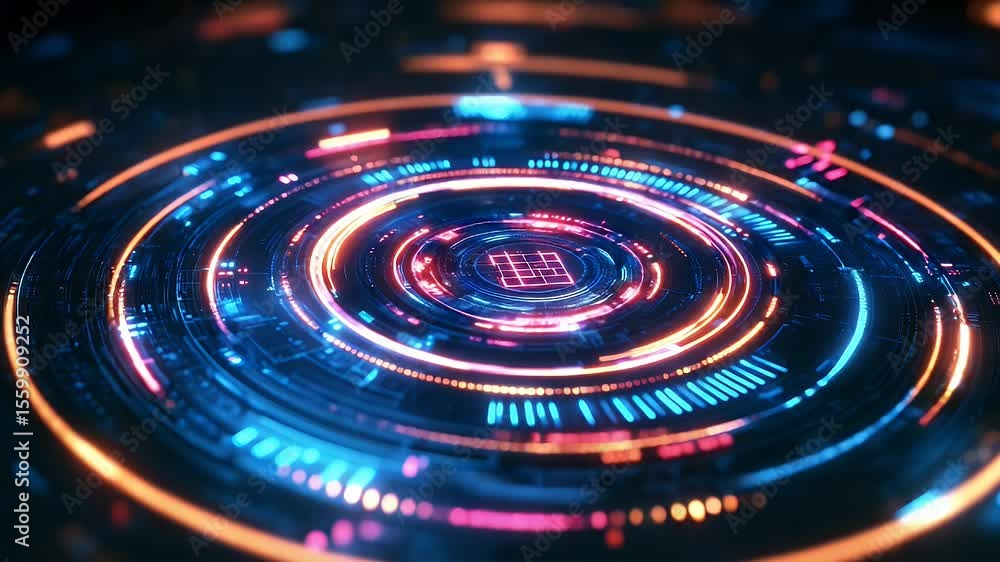 Abstract glowing circular interface Abstract glowing circular interface