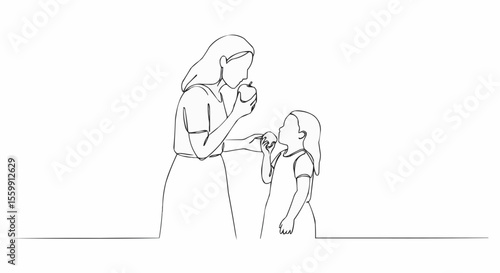 Mother and daughter enjoying a moment together.