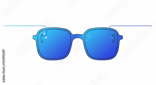 Stylish blue sunglasses, perfectly showcasing eye protection and summer fashion