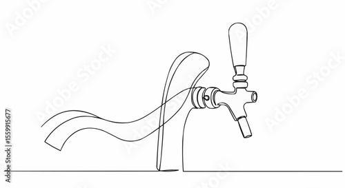 An outlined illustration of a beer tap.