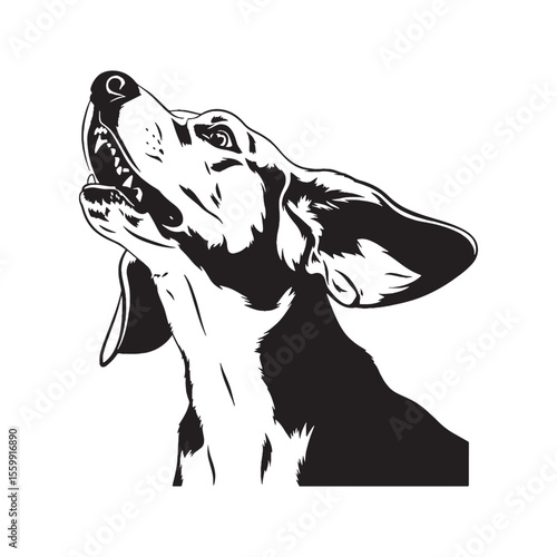 Presenting a standard Beagle digital black vector, easy to use and adapt - Beagle silhouette - Beagle Vector - Silhouette of Beagle - dog vector

