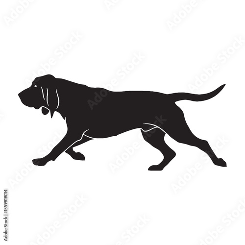 Displaying a recognizable Bloodhound digital shape, embodying its unique presence - Bloodhound silhouette - Bloodhound Vector - Silhouette of Bloodhound - dog vector

