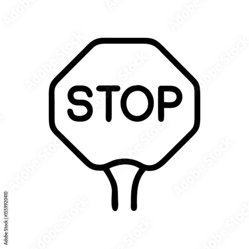 Red traffic stop sign symbol for road warning concept