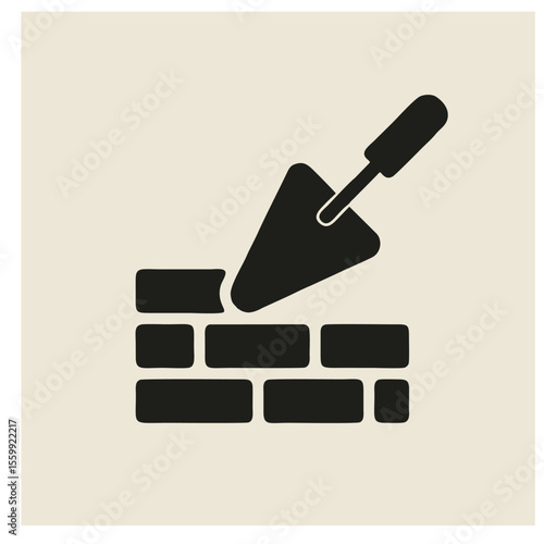 trowel and bricks