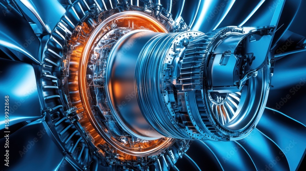 Fototapeta premium Detailed Jet Engine