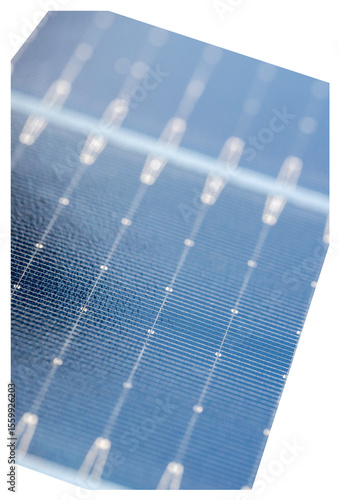 Isolated macro solar panel cell on transparent background. Clean energy tech element for design or infographics.