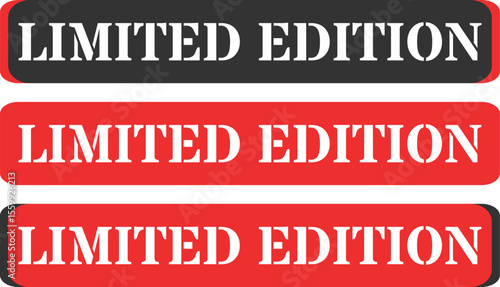 Collection of three bold limited edition labels in red and black