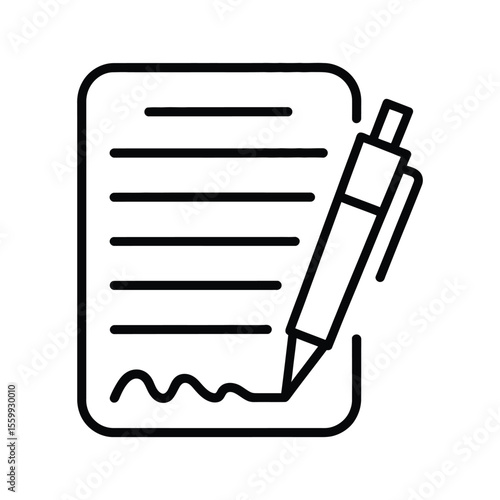 Document with Pen and Signature - Contract, Agreement, and Official Paperwork Icon