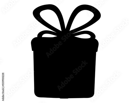 
Gift box icon vector, giftbox silhouette, Gift box with ribbon icon