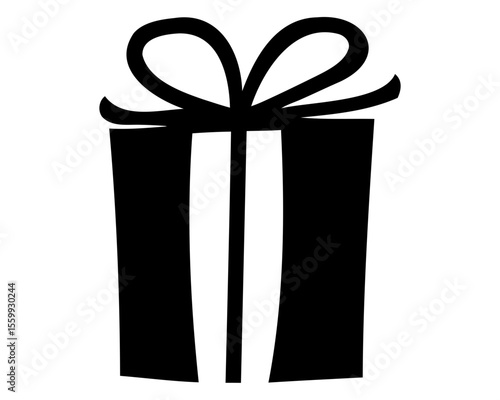
Gift box icon vector, giftbox silhouette, Gift box with ribbon icon