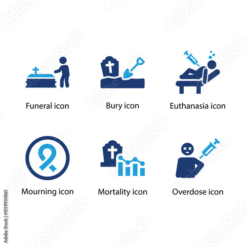 Funeral, Bury, Euthanasia, Mourning, Mortality, Overdose icon