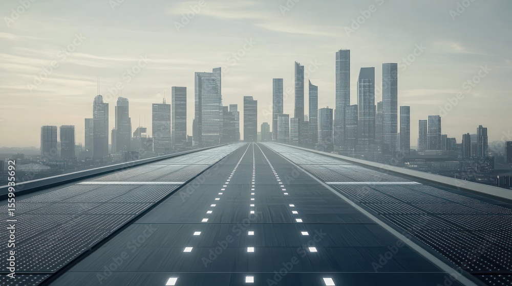 Fototapeta premium Futuristic city highway