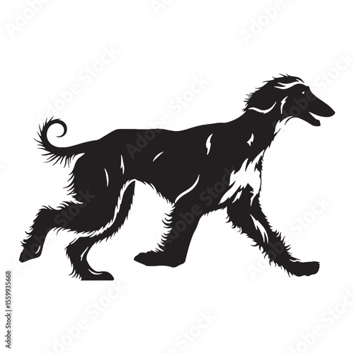 Presenting a standard Afghan Hound illustration, easy to use and adapt - Afghan Hound silhouette - Afghan Hound Vector - Silhouette of Afghan Hound - dog vector

