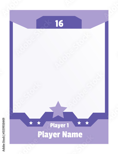 Game sports card template. Trading frame for football, basketball and hockey players. Vector illustration