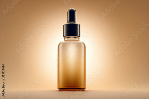 Wallpaper Mural Realistic serum bottle with dropper, featuring sleek design and warm amber color. bottle is illuminated from behind, creating soft glow that enhances its elegant appearance Torontodigital.ca