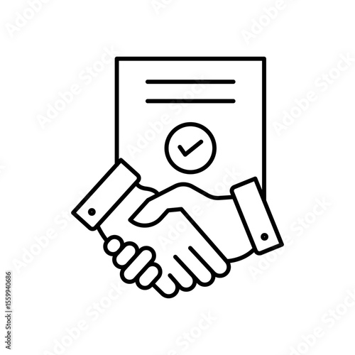 Business Contract Agreement Line Icon