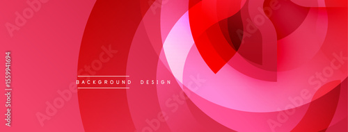 Abstract red design. Overlapping circles create dynamic visual effect. Modern background suitable for various projects.