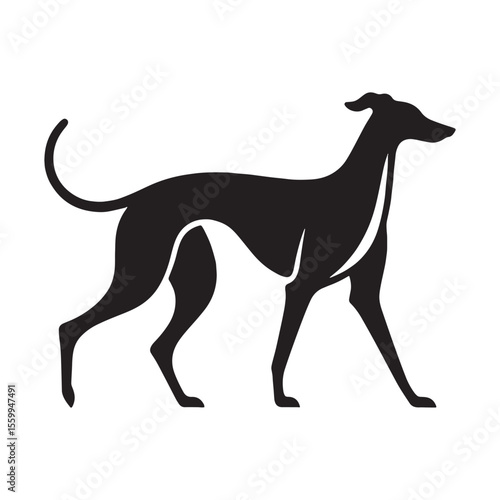An elegant Greyhound dog outline, reflecting its refined disposition - Greyhound silhouette - Greyhound Vector - Silhouette of Greyhound - dog silhouette


