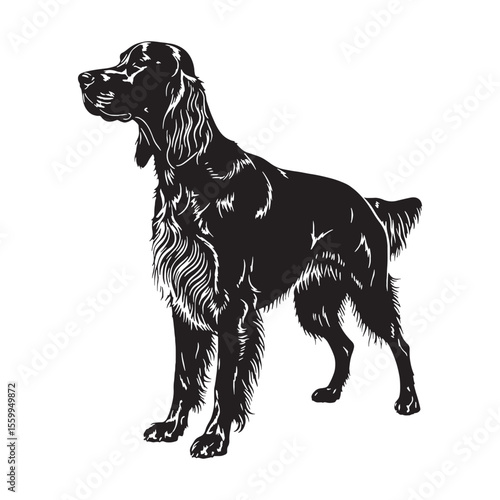 Showcasing a noble Irish Setter dog form, simple yet impactful for designs - Irish Setter silhouette - Irish Setter Vector - Silhouette of Irish Setter - dog vector

